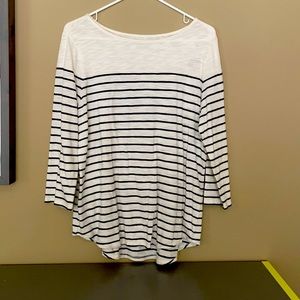 Chico’s white and navy striped top